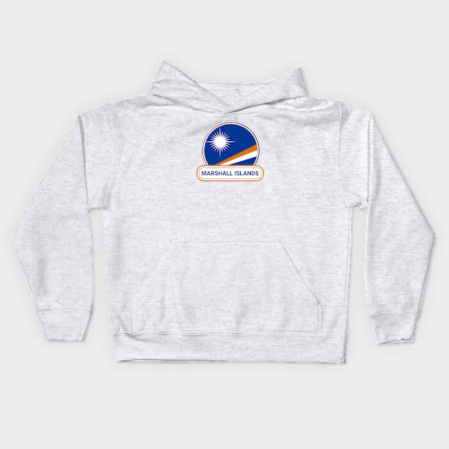 The Marshall Islands Country Badge - The Marshall Islands Flag Kids Hoodie by Yesteeyear